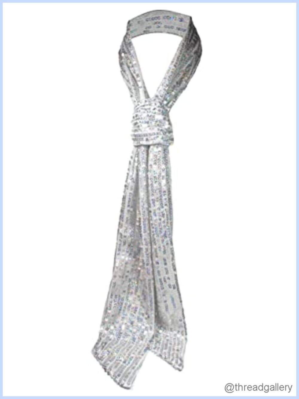 Sparkly Sequin Skinny Scarf Neck Tie Belt